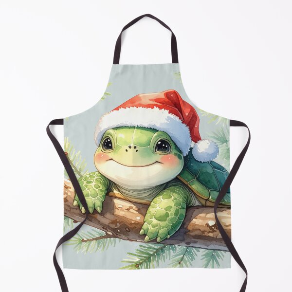 Item preview, Cheerful, chubby turtle in a tree wearing a Christmas hat, also having eaten too much. designed and sold by LiskoDesign.