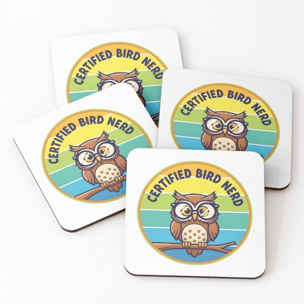 Item preview, Owl with Glasses Sticker | Certified Bird Nerd Badge | Cute Birdwatcher Gift Idea designed and sold by NatureNookTees.
