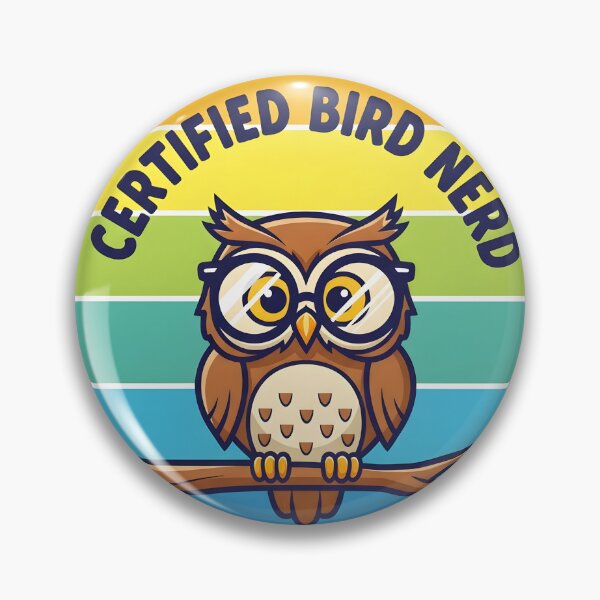 Item preview, Owl with Glasses Sticker | Certified Bird Nerd Badge | Cute Birdwatcher Gift Idea designed and sold by NatureNookTees.