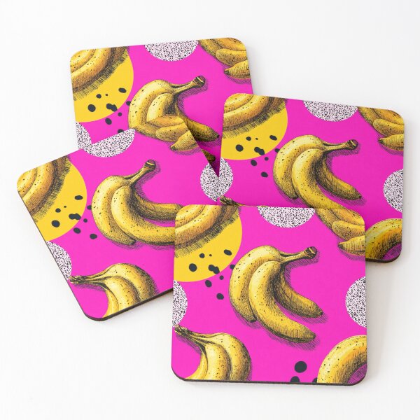 Item preview, Yellow pink bananas pattern designed and sold by SmileshareShop.