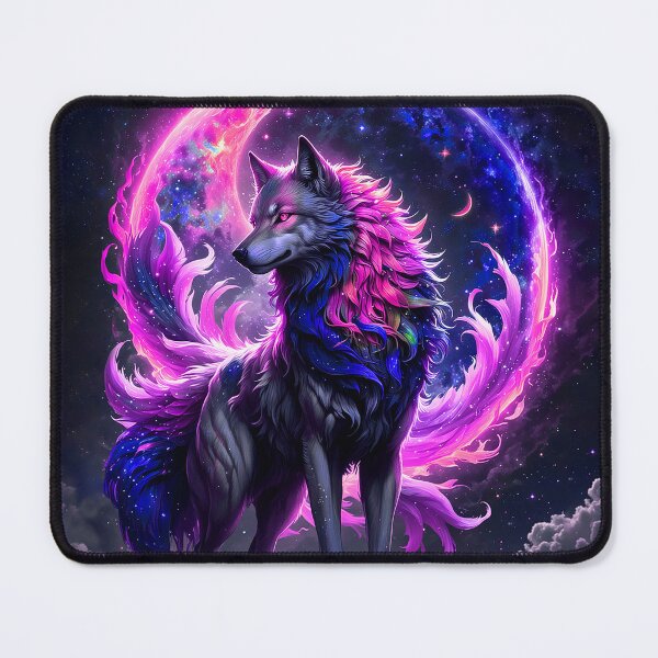 Item preview, Wolf Art Moon Galaxy Neon Purple designed and sold by BeebooDesign.