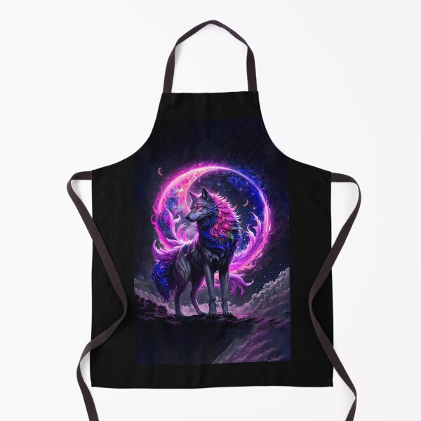 Item preview, Wolf Art Moon Galaxy Neon Purple designed and sold by BeebooDesign.