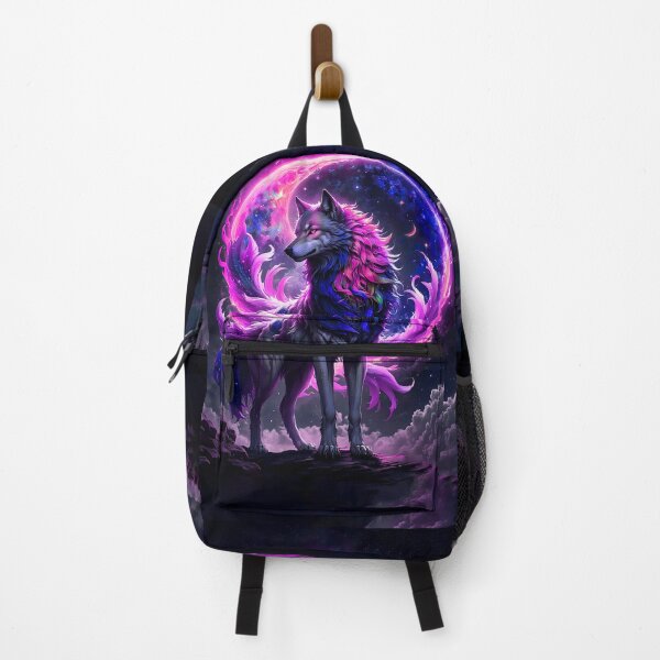 Item preview, Wolf Art Moon Galaxy Neon Purple designed and sold by BeebooDesign.