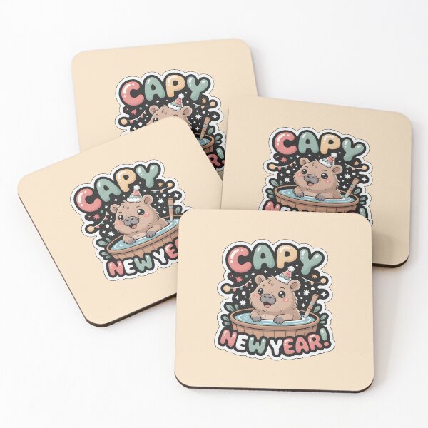 Item preview, Happy New Year! Capy New Year Chibi Capybara Sticker designed and sold by Nuist25.