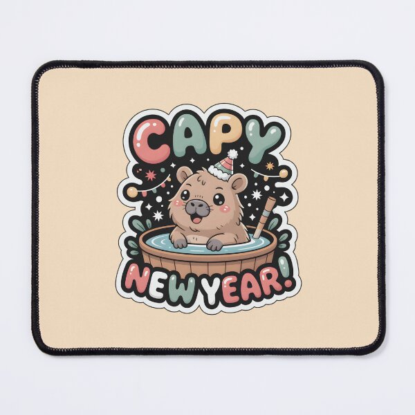 Item preview, Happy New Year! Capy New Year Chibi Capybara Sticker designed and sold by Nuist25.