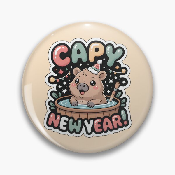 Item preview, Happy New Year! Capy New Year Chibi Capybara Sticker designed and sold by Nuist25.