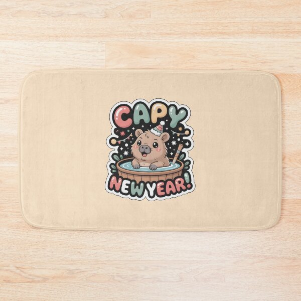 Item preview, Happy New Year! Capy New Year Chibi Capybara Sticker designed and sold by Nuist25.