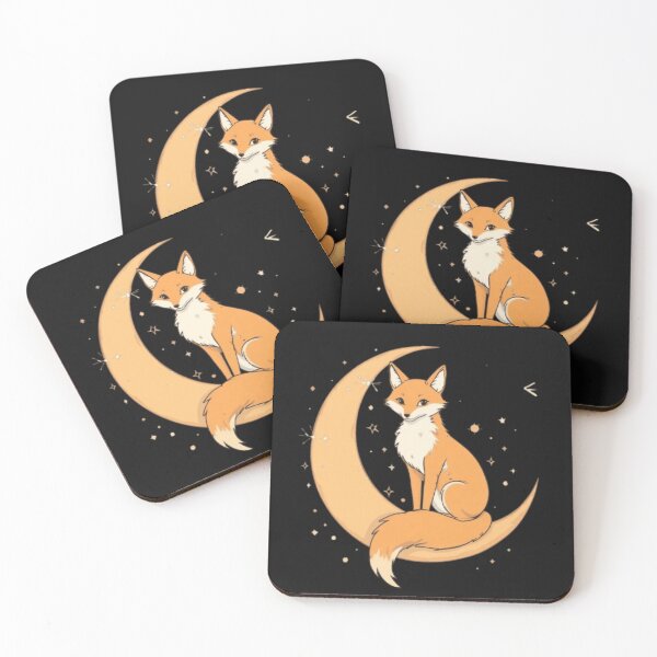 Item preview, Celestial Fox on Crescent Moon – Cute Cosmic Animal Illustration designed and sold by Chic  Artistry.