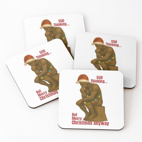 Item preview, The Thinker Christmas Parody – Funny Festive Art designed and sold by SVALANART.