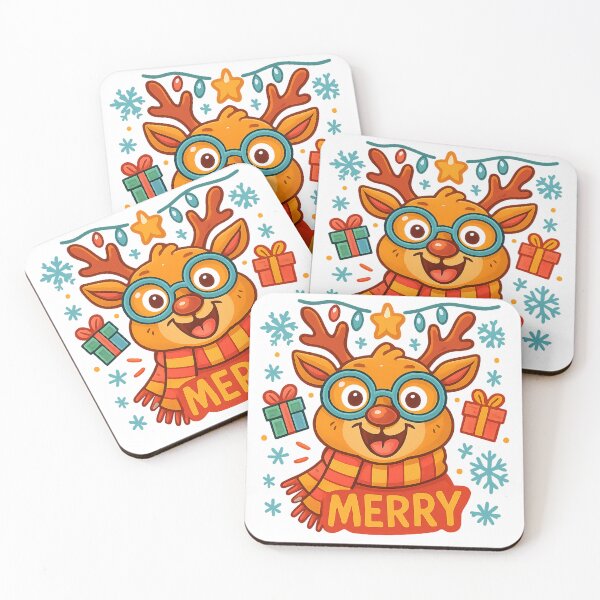 Item preview, Cute Reindeer Merry Coloring Page Outline designed and sold by Koalangel.
