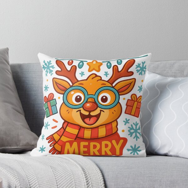 Item preview, Cute Reindeer Merry Coloring Page Outline designed and sold by Koalangel.