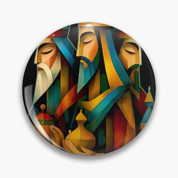 Item preview, Three Wise Men Abstract Nativity Art – Geometric Christmas Design designed and sold by SoLunAgua ..