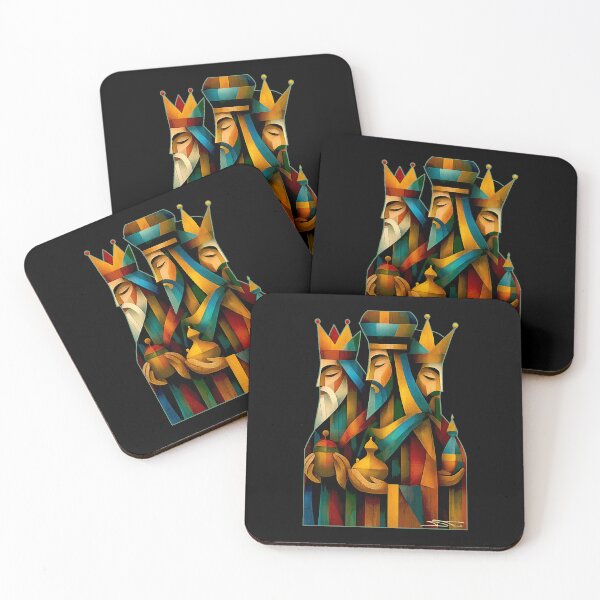 Item preview, Three Wise Men Abstract Nativity Art – Geometric Christmas Design designed and sold by SoLunAgua ..