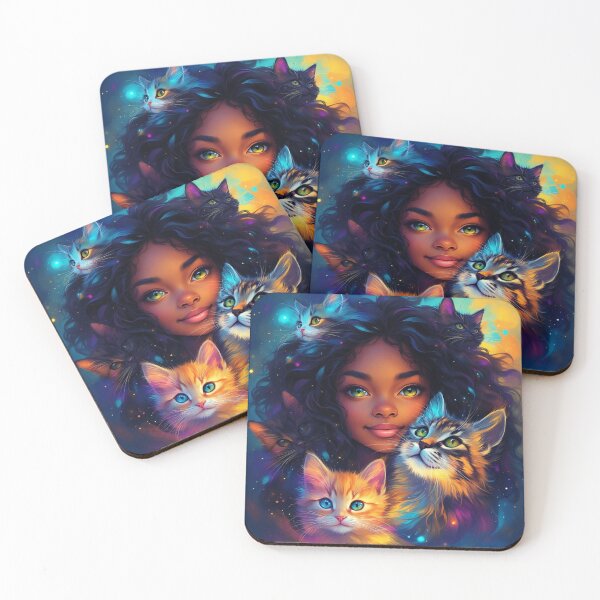 Item preview, Cat Mom Portrait – Woman with Her Beloved Cats designed and sold by SweetRossel.