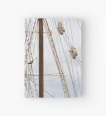 Masting Of Big Wooden Sailing Ship, Detailed Rigging Hardcover Journal