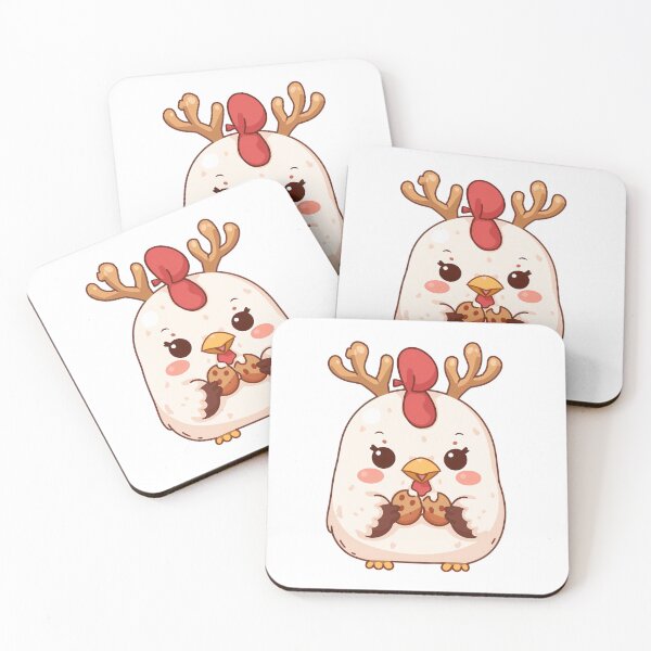 Item preview, Christmas Cute anime bin chicken mum with reindeer  designed and sold by Boo-Buddy.