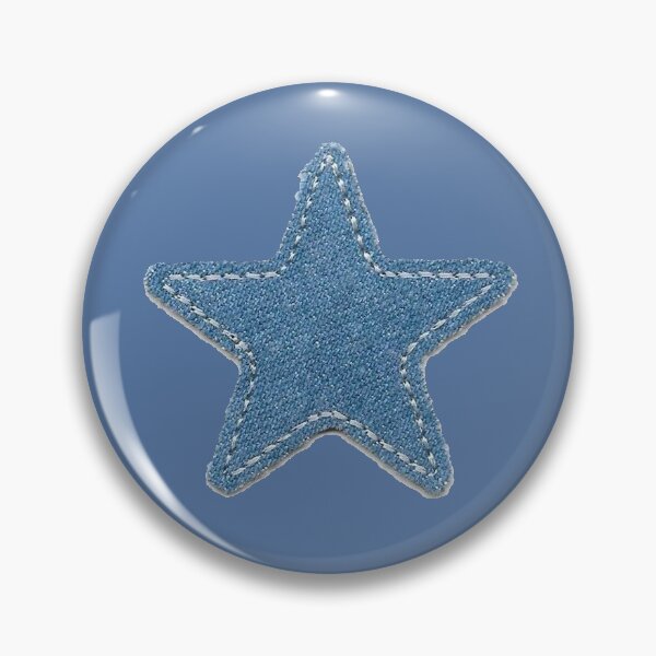Item preview, Denim Star Patch Illustration | Blue Jean Aesthetic Sticker | Cute Vintage Sewn Star Design Y2K designed and sold by meepmeep52.