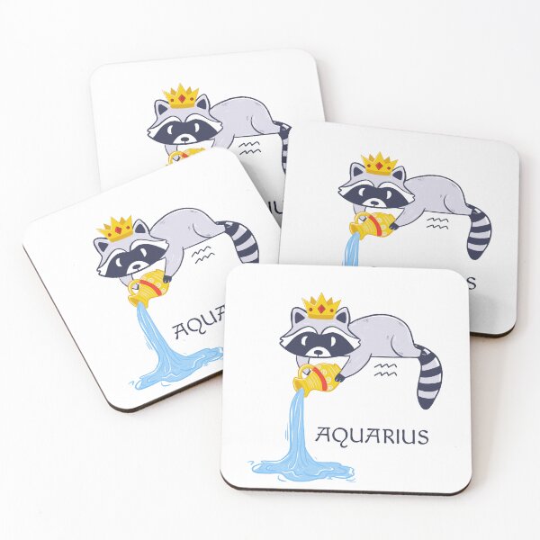 Item preview, Lazy Aquarius Raccoon Water Bearer - Cute Zodiac Trash Panda designed and sold by Iqrapixels.