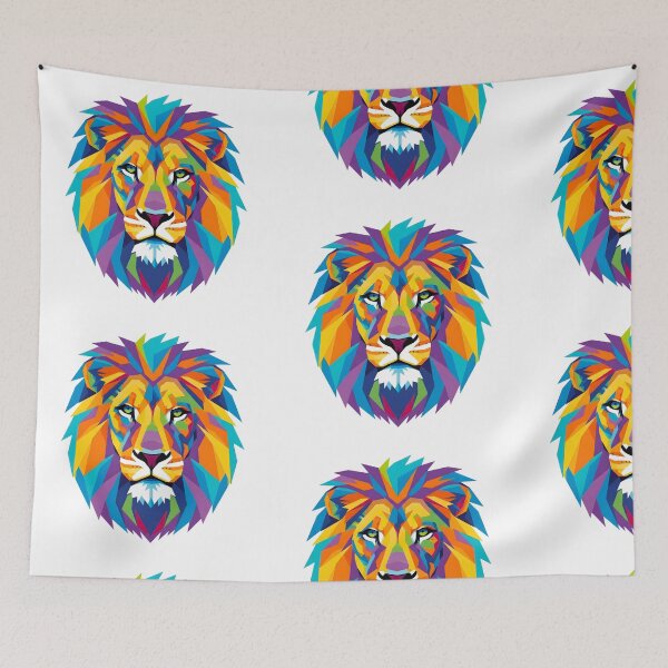 Item preview, A COLORFUL GEOMETRIC LION designed and sold by infinitearte.
