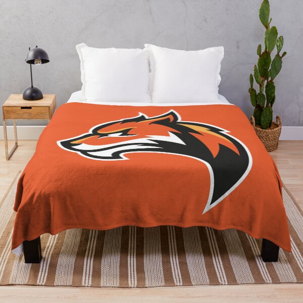Aperçu de l'œuvre Loup orange | Logo de mascotte de loup féroce et art animalier sauvage créée et vendue par MerlinWear.