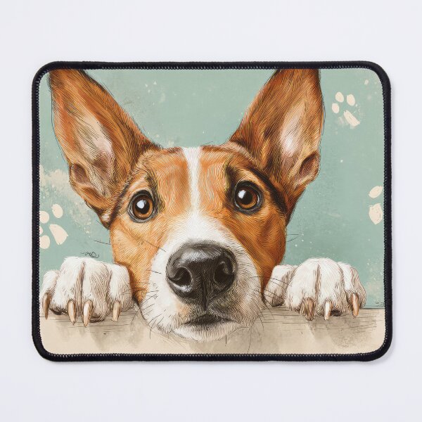 Item preview, Basenji Peeking over Wall 02 designed and sold by Elisabeth Lucas.