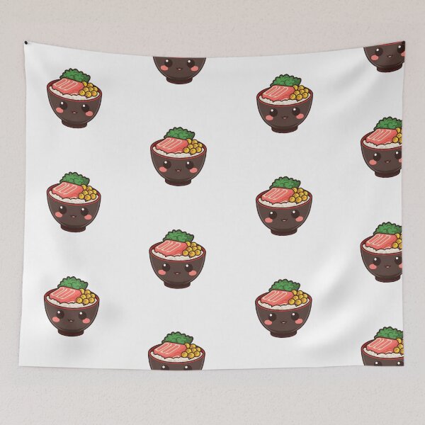 Item preview, Kawaii Sushi Bowl – Cute Food Illustration designed and sold by drchzak.