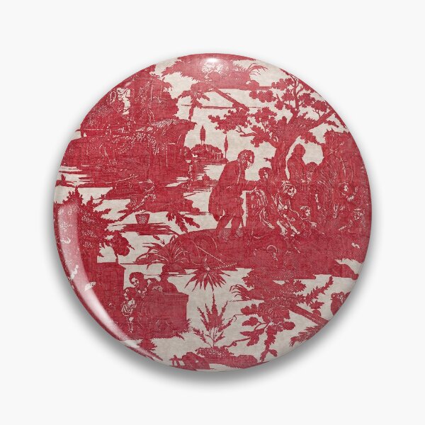 Item preview, Vintage Red Toile Pattern | French Toile de Jouy Illustration | Classic Pastoral Print Art designed and sold by meepmeep52.