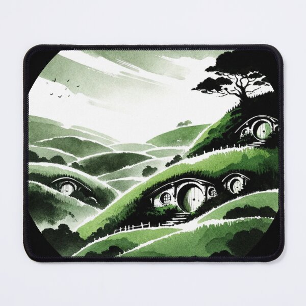 Item preview, Tranquil Hobbiton: Sumi-e Ink Wash Landscape designed and sold by MythicBiscuit.