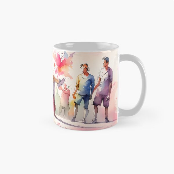 Item preview, A dancer performs a handstand in a vibrant, colorful street scene, surrounded by onlookers. The watercolor style adds an artistic touch designed and sold by homydesign.