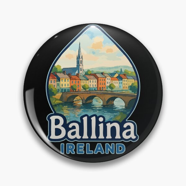 Artikelvorschau, Ballina, Irland – Aquarellkunst – Reise entworfen und verkauft von TomFrontierArt.