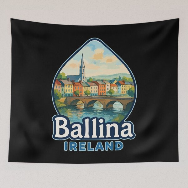 Item preview, Ballina Ireland Watercolor Art Travel designed and sold by TomFrontierArt.