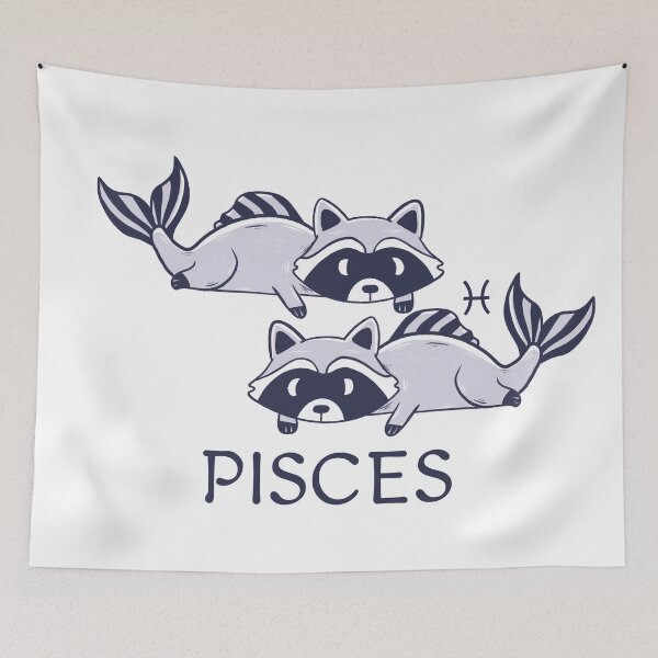 Item preview, Lazy Pisces Raccoon Dreamer - Cute Zodiac Trash Panda designed and sold by Iqrapixels.