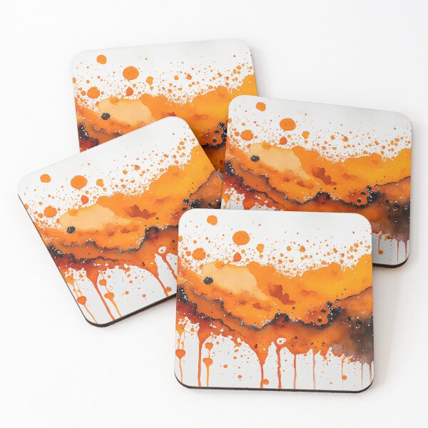 Item preview, Watercolor illustration of mix of orange and brown splashes, suggesting motion and artistic chaos Generative Ai. designed and sold by homydesign.