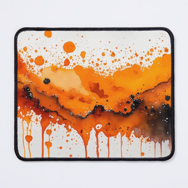 Item preview, Watercolor illustration of mix of orange and brown splashes, suggesting motion and artistic chaos Generative Ai. designed and sold by homydesign.