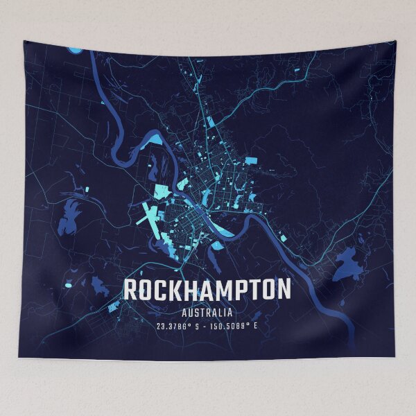 Item preview, Rockhampton Midnight City Map designed and sold by HomeLivingCo.