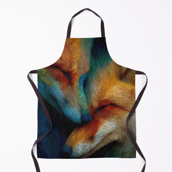 Item preview, Vibrant Foxes in Tender Moment with Textured Fur designed and sold by daila70.