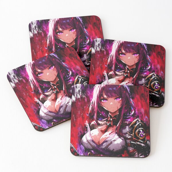 Item preview, Raiden Shogun Fanart Electro Archon Purple Hair Anime T-Shirt designed and sold by Senpaiwaves.