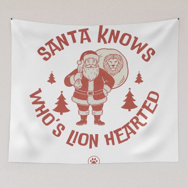 Item preview, Santa Knows Who's Lion Hearted Vintage Christmas Design designed and sold by zoughlal.