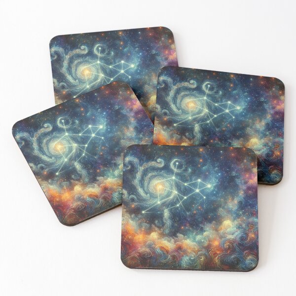 Item preview, Zodiac constellation depicted over a Van Gogh-style starry sky designed and sold by ArtwaveEmporium.