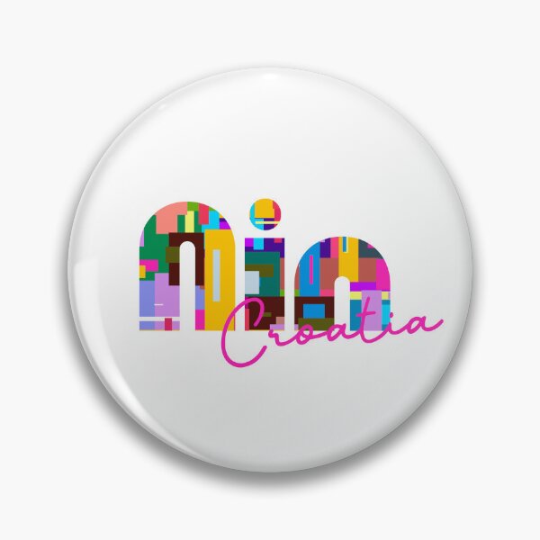 Item preview, Nin, Croatia, Croatia, Vibrant Abstract City Typography Art designed and sold by Wanderful-roads.