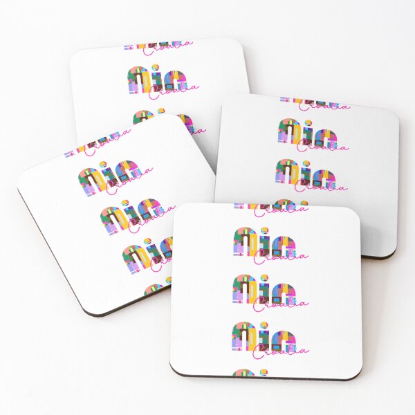 Item preview, Nin, Croatia, Croatia, Vibrant Abstract City Typography Art designed and sold by Wanderful-roads.