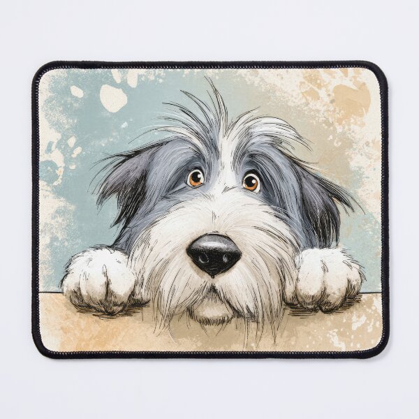 Item preview, Bearded Collie Peeking over Wall 01 designed and sold by Elisabeth Lucas.