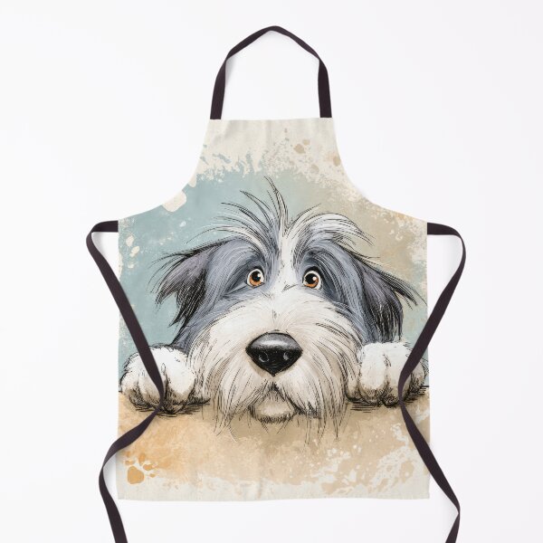 Item preview, Bearded Collie Peeking over Wall 01 designed and sold by Elisabeth Lucas.