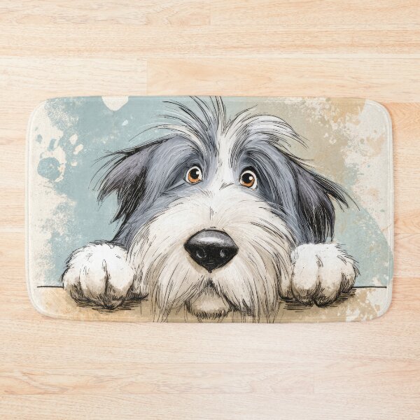 Item preview, Bearded Collie Peeking over Wall 01 designed and sold by Elisabeth Lucas.