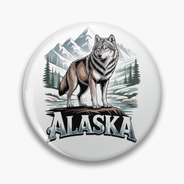 Item preview, Alaska Alpha Wolf Winter Mountain Evergreen designed and sold by JediKittenWars.