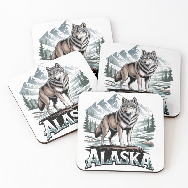 Item preview, Alaska Alpha Wolf Winter Mountain Evergreen designed and sold by JediKittenWars.
