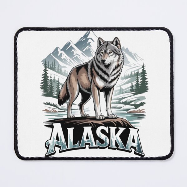 Item preview, Alaska Alpha Wolf Winter Mountain Evergreen designed and sold by JediKittenWars.