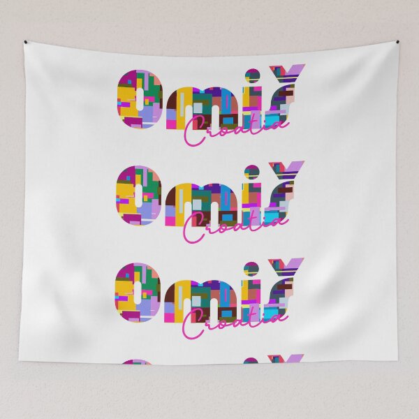 Item preview, Omiš, Croatia, Vibrant Abstract City Typography Art designed and sold by Wanderful-roads.