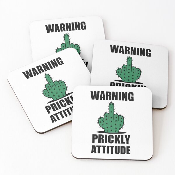Item preview, Warning Prickly Attitude - — Funny Cactus Middle Finger designed and sold by JPees.