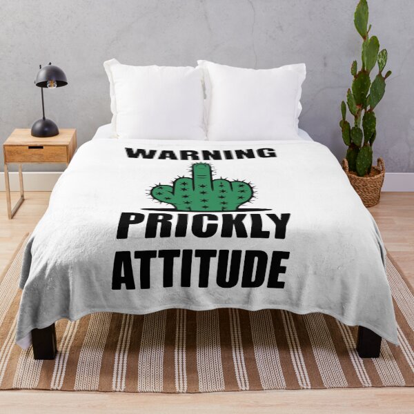 Item preview, Warning Prickly Attitude - — Funny Cactus Middle Finger designed and sold by JPees.